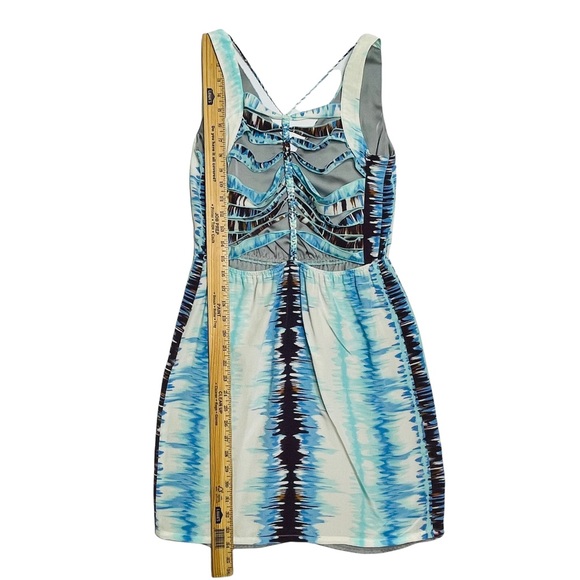 Charlie Jade Silk Ladder Back Marlow Dress in Blue Tie Dye Print Size Small - Picture 16 of 16